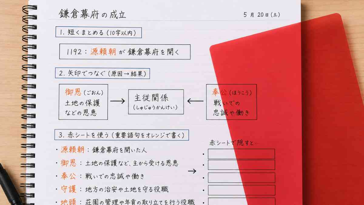 社会のノートまとめ方｜中学生がテストで思い出せる3つの書き方のコツ