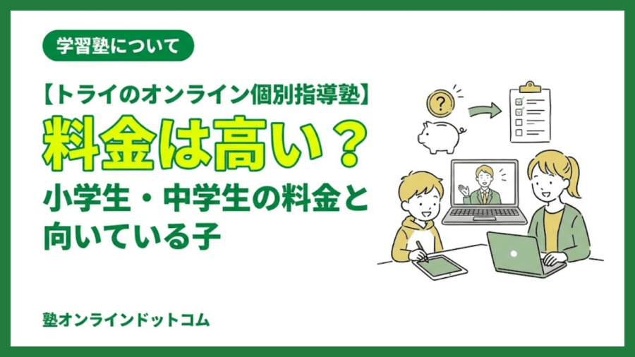【トライのオンライン個別指導塾】料金は高い?小学生・中学生の料金と向いている子 【トライのオンライン個別指導塾】料金は高い?小学生・中学生の料金と向いている子