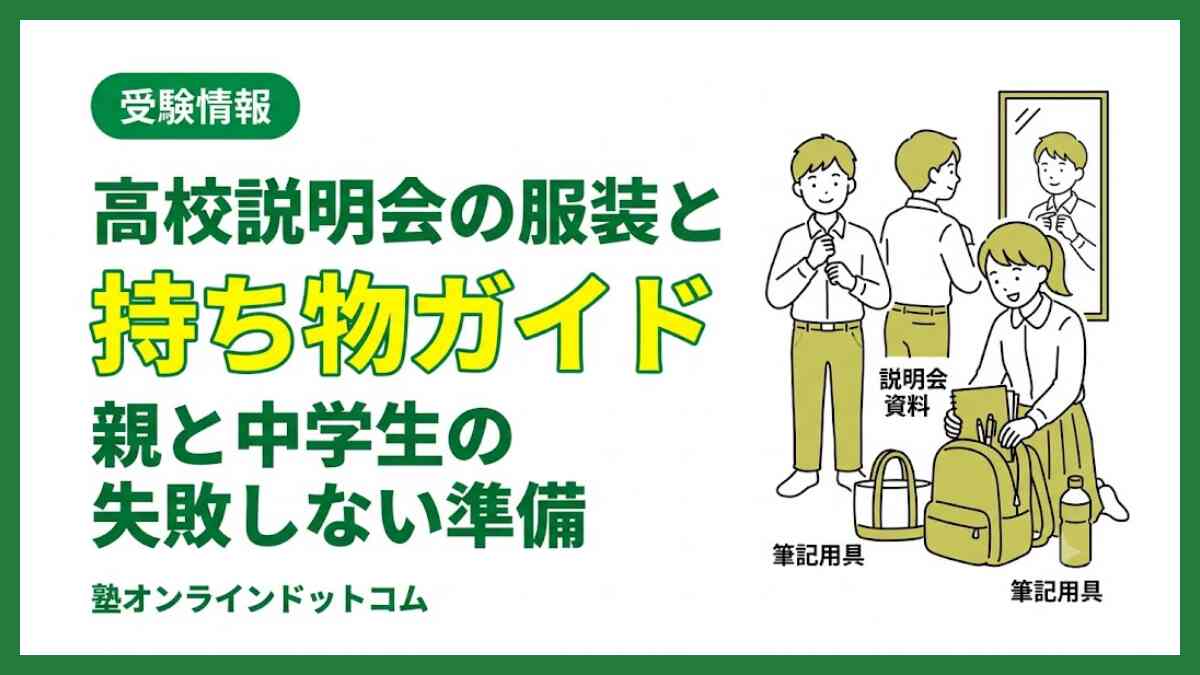 高校説明会の服装と持ち物ガイド｜親と中学生の失敗しない準備