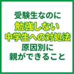 受験生なのに勉強しない中学生への対処法｜原因別に親ができること