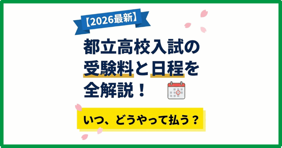 【2026年】都立高校入試の受験料と日程を全解説!いつ、どうやって払う? 【2026年】都立高校入試の受験料と日程を全解説!いつ、どうやって払う?