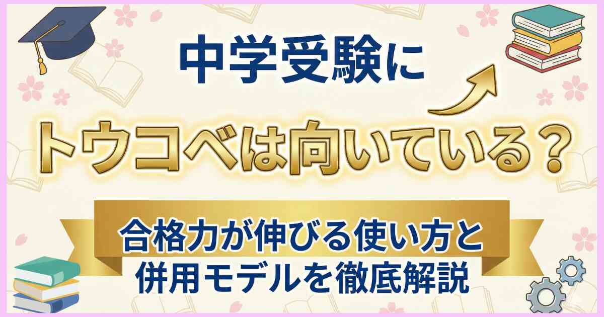 中学受験にトウコベは向いている?合格力が伸びる使い方と併用モデルを徹底解説 中学受験にトウコベは向いている?合格力が伸びる使い方と併用モデルを徹底解説
