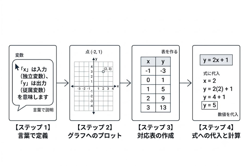 中学生の数学【関数】のつまずきを克服!xとyを日本語にする整理術 中学生の数学【関数】のつまずきを克服!xとyを日本語にする整理術
