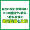 森塾の料金・授業料は？中3の講習や2教科・5教科受講の費用総額を比較