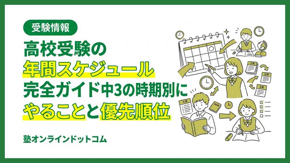 高校受験の年間スケジュール完全ガイド｜中3の時期別にやることと優先順位