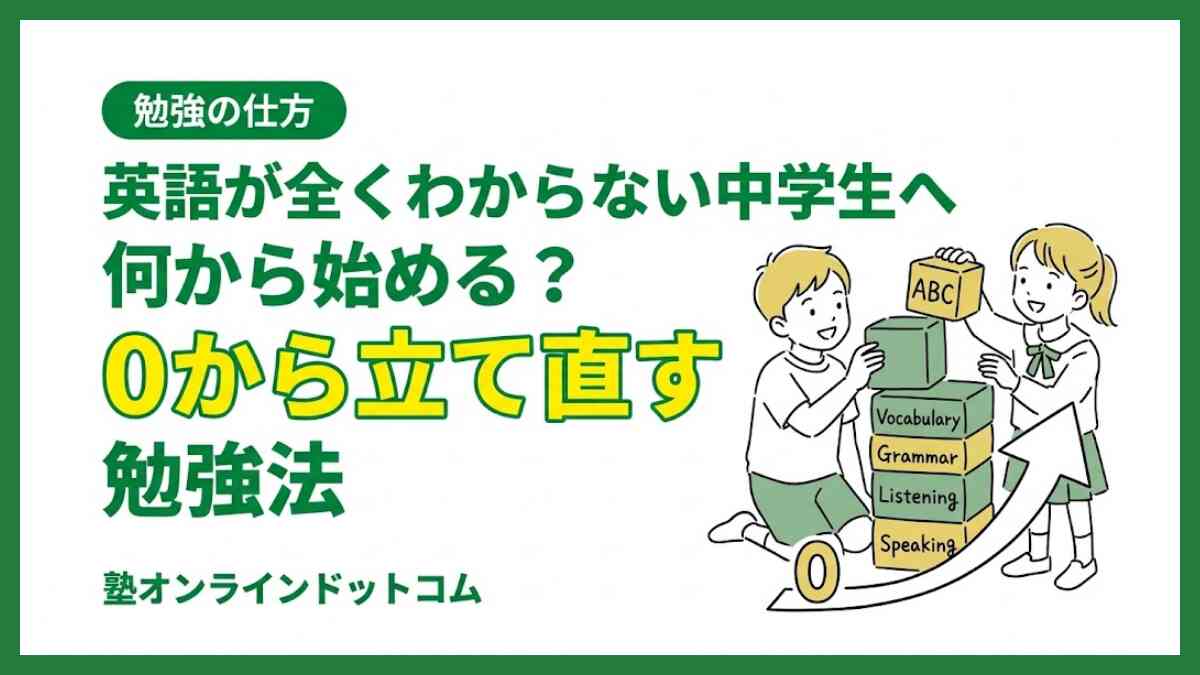 英語が全くわからない中学生へ|何から始める?0から立て直す勉強法 英語が全くわからない中学生へ|何から始める?0から立て直す勉強法