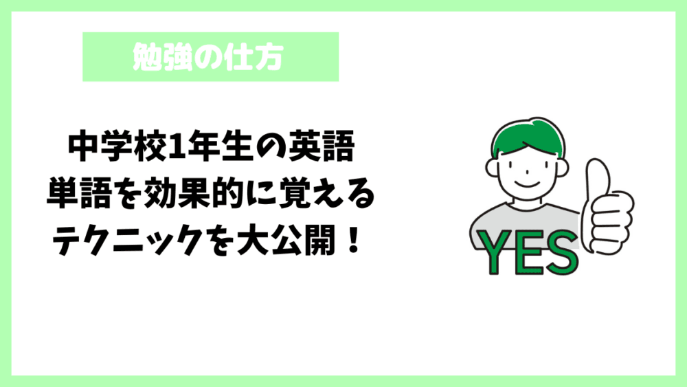 中学校1年生の英語│単語を効果的に覚えるテクニックを大公開！