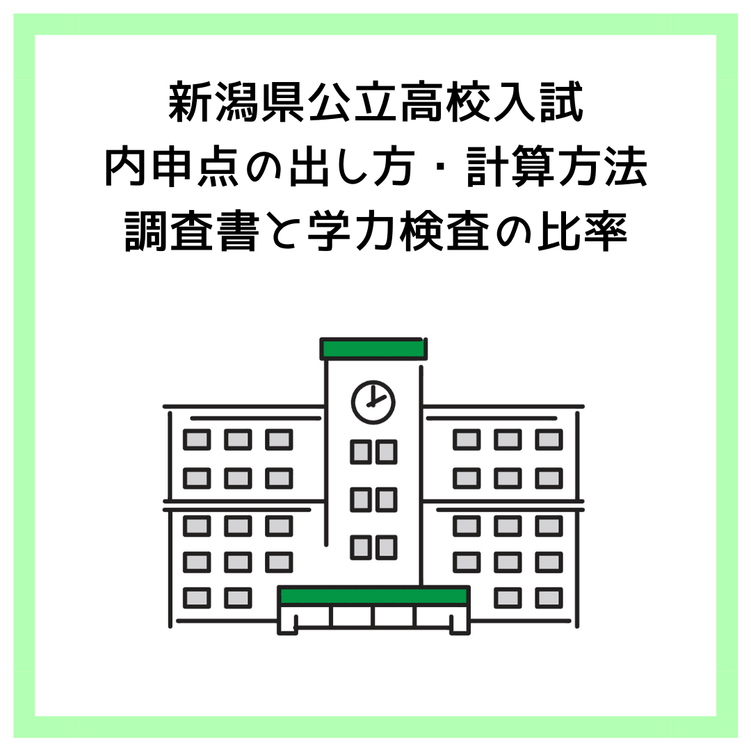 新潟県公立高校入試｜内申点の出し方・計算方法・調査書と学力検査の比率