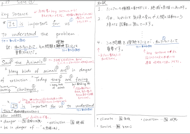 中学生のノートのとり方英語編 簡単にマネできます 塾オンラインドットコム