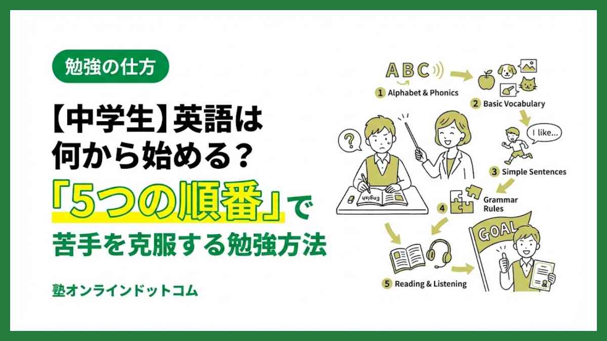 【中学生】英語は何から始める？「5つの順番」で苦手を克服する勉強方法