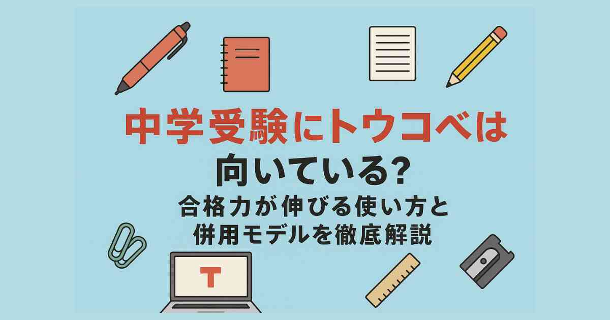中学受験にトウコベは向いている？合格力が伸びる使い方と併用モデルを徹底解説