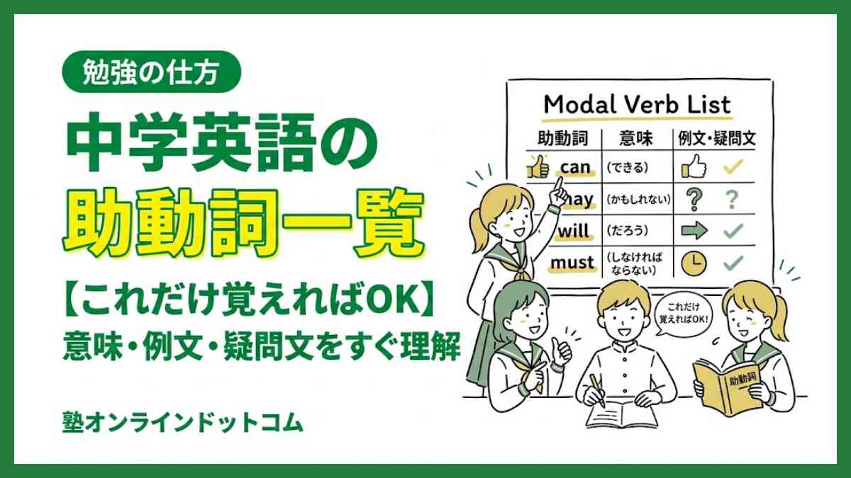 中学英語の助動詞一覧【これだけ覚えればOK】意味・例文・疑問文をすぐ理解