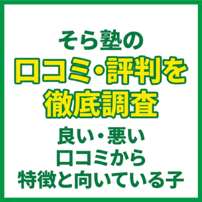 そら塾の口コミ・評判を徹底調査｜良い・悪い口コミから特徴と向いている子
