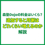 森塾Dojoの料金はいくら？追加すると月謝はどれくらい増えるのか解説