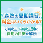 森塾の夏期講習、料金はいくらかかる？小学生・中学生別に費用の目安を解説