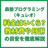 森塾プログラミング（キュレオ）料金はいくら？教材費や月謝の目安を徹底解説